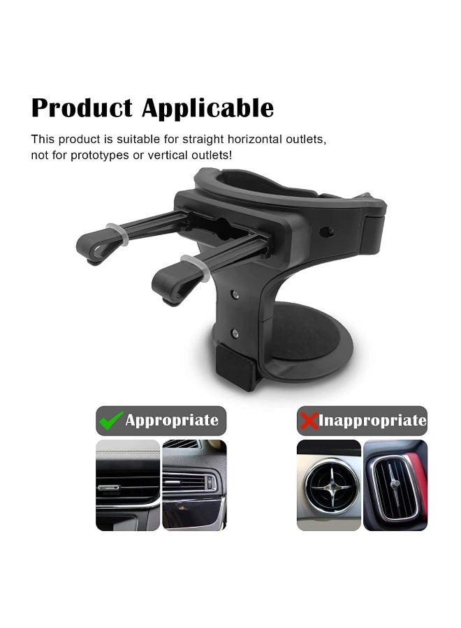 حامل أكواب للسيارة قابل للتوسيع لفتحة تهوية لوحة القيادة، حامل أكواب قابل للتعديل ذاتي التكيف مع وسادات EVA مانعة للانزلاق، حامل مشروبات عالمي لأكواب القهوة والزجاجات والعلب (أسود) - B1101 - Image 4